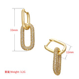 CZ Rectangle Hoop Earrings for Women VE129