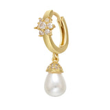 Small Hoop Earrings Pearl Women Jewelry VE288