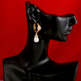 Small Hoop Earrings Pearl Women Jewelry VE288