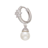 Small Hoop Earrings Pearl Women Jewelry VE288