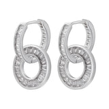 Cubic Zirconia Round Hoop Earrings Women's Jewelry VE722