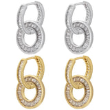 Cubic Zirconia Round Hoop Earrings Women's Jewelry VE722