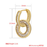 Cubic Zirconia Round Hoop Earrings Women's Jewelry VE722