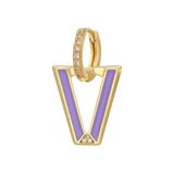 Geometric Triangle Hoop Earring Neon Drop CZ Jewelry