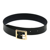 ZIMNO Punk Gothic Belts Choker Necklace PU Leather on Neck Buckle Necklaces