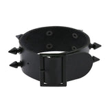 ZIMNO Goth Spikes Rivet Stud Wide Cuff Leather Bangle Bracelet