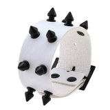 ZIMNO Goth Spikes Rivet Stud Wide Cuff Leather Bangle Bracelet