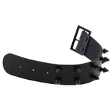 ZIMNO Goth Spikes Rivet Stud Wide Cuff Leather Bangle Bracelet