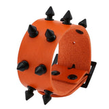 ZIMNO Goth Spikes Rivet Stud Wide Cuff Leather Bangle Bracelet