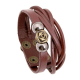 ZIMNO Goth spiral Stud Cuff brown Leather Bracelet
