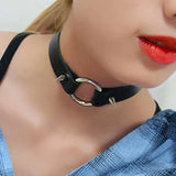 ZIMNO Sexy Punk Egirl Choker Collar Leather Bondage Cosplay Gothic Jewelry