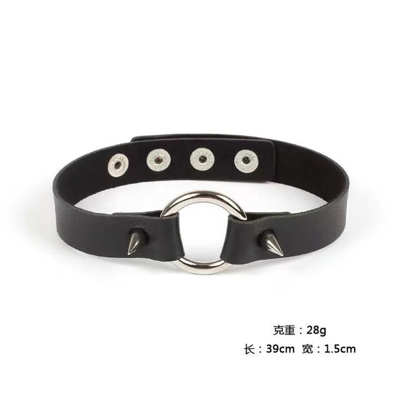 ZIMNO Sexy Punk Egirl Choker Collar Leather Bondage Cosplay Gothic Jewelry