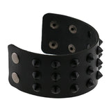 ZIMNO Men Leather Cuff Bracelet Goth Punk Armband
