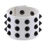 ZIMNO Men Leather Cuff Bracelet Goth Punk Armband