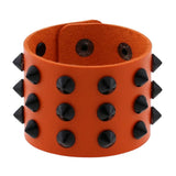 ZIMNO Men Leather Cuff Bracelet Goth Punk Armband