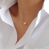ZJ French Freshwater Pearl Choker Stainless Steel Collar Necklace
