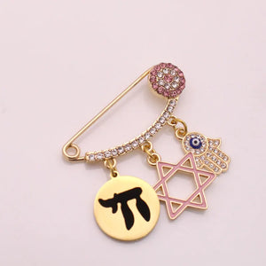 Blessing Pin Brooch Star of David Hebrew Jewish Baby Pin Brooch