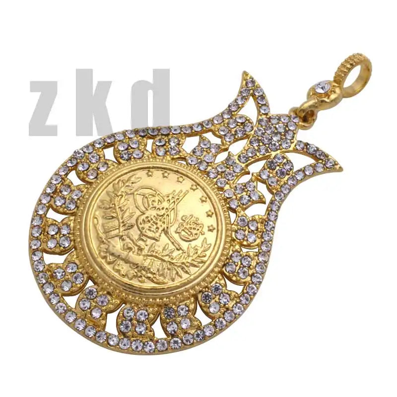 Turks Pendant Necklace Arab Coin for Women Turkey Coins Jewelry