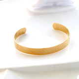 Stone Pattern Stainless Steel Cuff Bracelet for Women Men