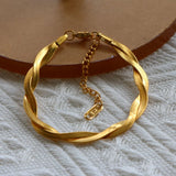 ZMFashion Gold-Plate Cuban Blade Chain Bracelet Stainless Steel