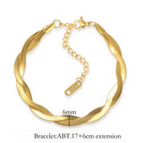ZMFashion Gold-Plate Cuban Blade Chain Bracelet Stainless Steel