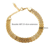 ZMFashion Gold-Plate Cuban Blade Chain Bracelet Stainless Steel