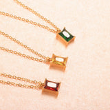 ZMFashion Colorful Zircon Pendant Necklace for Women Crystal Clavicle Jewelry