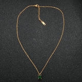 ZMFashion Colorful Zircon Pendant Necklace for Women Crystal Clavicle Jewelry