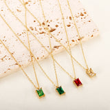 ZMFashion Colorful Zircon Pendant Necklace for Women Crystal Clavicle Jewelry