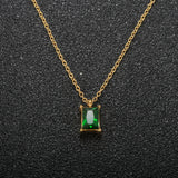ZMFashion Colorful Zircon Pendant Necklace for Women Crystal Clavicle Jewelry