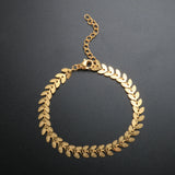 ZMFashion Heart Leaf Chain Bracelets Silver Unisex Anklet Jewelry