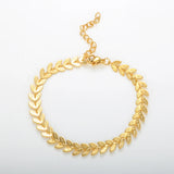 ZMFashion Heart Leaf Chain Bracelets Silver Unisex Anklet Jewelry
