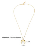 ZMFashion Crescent Moon Pendant Women's Necklace Stainless Steel