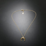 ZMFashion Crescent Moon Pendant Women's Necklace Stainless Steel