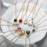 ZMFashion Cubic Zirconia Pendant Necklace Crystal Collar