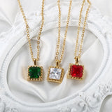 ZMFashion Cubic Zirconia Pendant Necklace Crystal Collar
