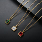 ZMFashion Cubic Zirconia Pendant Necklace Crystal Collar