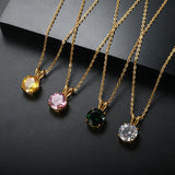 ZMFashion Cubic Zirconia Pendant Necklace Crystal Collar