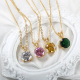 ZMFashion Cubic Zirconia Pendant Necklace Crystal Collar