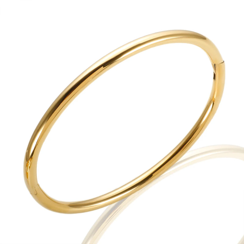 ZMFashion Open Glossy Bangle Bracelet for Women Men Girl Unisex