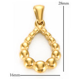 ZMFashion Water Drop Round Bead Titanium Steel Head Pendant