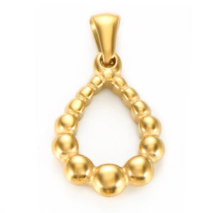 ZMFashion Water Drop Round Bead Titanium Steel Head Pendant