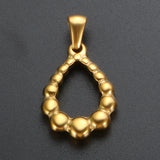 ZMFashion Water Drop Round Bead Titanium Steel Head Pendant