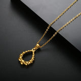 ZMFashion Water Drop Round Bead Titanium Steel Head Pendant