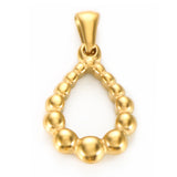 ZMFashion Water Drop Round Bead Titanium Steel Head Pendant