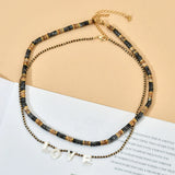 Boho Natural Stone Rope Chain for Woman Necklace