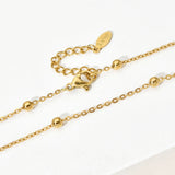 Minimalist Choker Necklace Beads Stainless Steel Chains Necklace