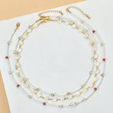 Bohemia Shell Stone Pearl Seed Beads Choker Necklace Women Sweet Collar Jewelry