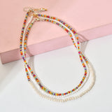 Bohemia Natural Pearl Beads Choker Necklace Women
