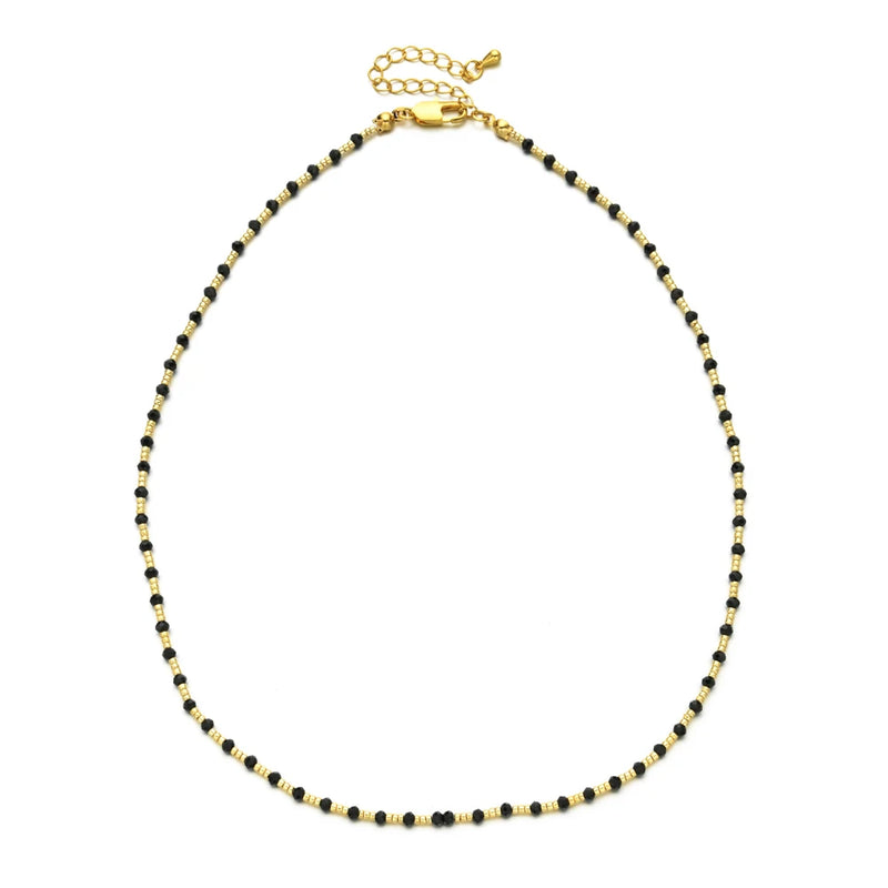 Bohemia Seed Beads Necklaces Tiny Stone Choker INS Girl Clavicle Chain